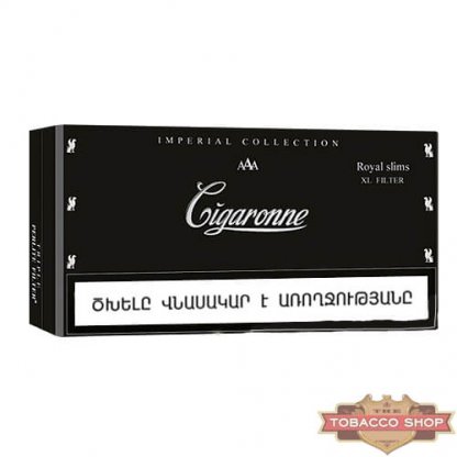 Пачка сигарет Cigaronne Royal Slims XL Filter Black 120mm (1 пачка)